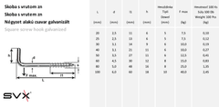 SVX Skoba s vrutem 80 mm 30 ks