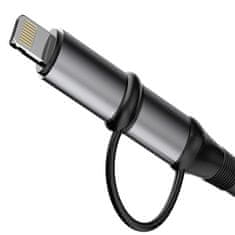 DUDAO L20 kabel USB-C / USB-C PD 60W + Lightning 18W QC 3.0 1m, šedý
