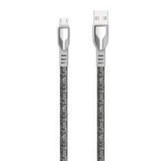 DUDAO Zinc Alloy kabel USB / Micro USB 5A 1m, šedý