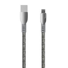 DUDAO Zinc Alloy kabel USB / Micro USB 5A 1m, šedý