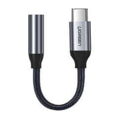 Ugreen AV142 adaptér 3,5mm jack / USB-C 10cm, šedý