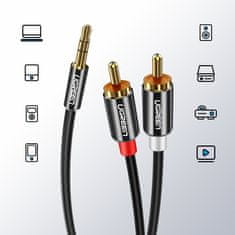 Ugreen AV116 audio kabel 3,5mm jack - 2RCA 3m, černý