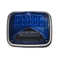 Stualarm Výstražné LED světlo obdélníkové s přísvitem, 12-24V, modré, ECE R65 (kf026blu)