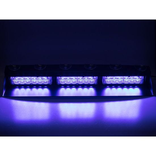 Stualarm PREDATOR LED vnitřní, 18x3W, 12-24V, modrý, 490mm, ECE R10 (kf753blue)