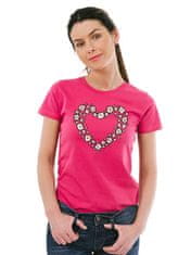 STRIKER Dámské tričko kopretinové srdce Barva: Růžová, Velikost: L