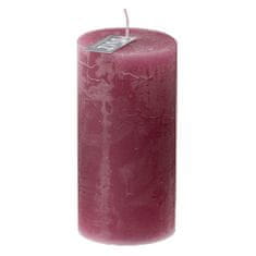 Rustikální svíčka DutZ, Výška 12 cm, průměr 6 cm, barva fuchsiová