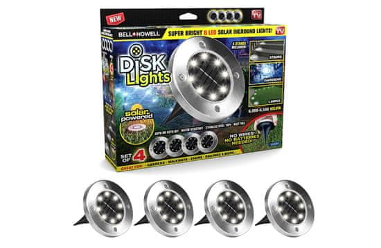 CoolCeny Sada kruhových solárních světel Disk Lights