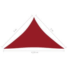 Greatstore Stínící plachta oxfordská látka trojúhelník 3x3x4,24 m červená