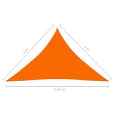 Greatstore Stínící plachta oxfordská látka trojúhelník 3x3x4,24 m oranžová