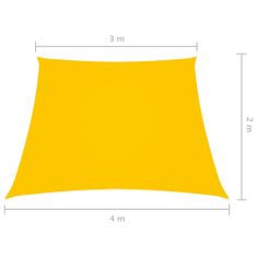 Greatstore Stínící plachta oxfordská látka lichoběžníková 3/4 x 2 m žlutá