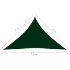 Greatstore Stínící plachta oxford trojúhelníková 4x4x5,8 m tmavě zelená