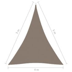 Greatstore Stínící plachta oxfordská látka trojúhelníková 4x5x5 m taupe