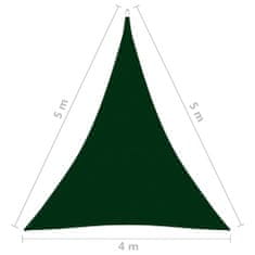 Greatstore Stínící plachta oxford trojúhelníková 4 x 5 x 5 m tmavě zelená