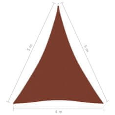 Greatstore Stínící plachta oxfordská látka trojúhelníková 4x5x5 m cihlová