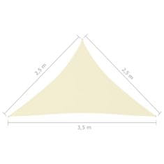 Greatstore Stínící plachta oxford trojúhelníková 2,5 x 2,5 x 3,5 m krémová