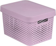 shumee Úložný box s víkem plastový 17L - růžový CURVER