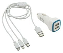 Greatstore Nabíječka na telefon USB 3in1 (micro USB, iPhone, USB C)