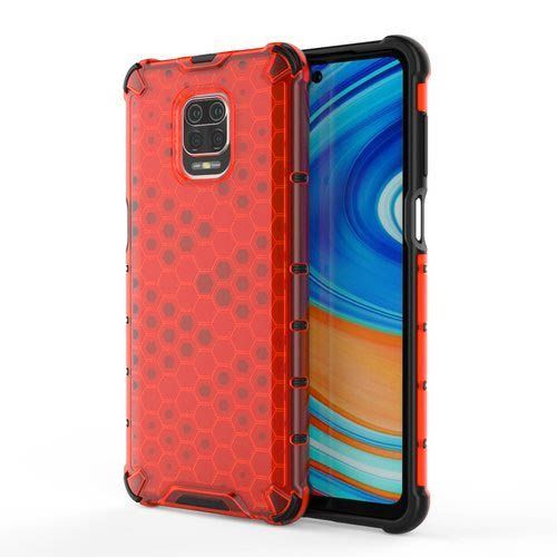 MobilPouzdra.cz Hybridní červené HEXAGON pouzdro na XIAOMI Redmi Note 9 Pro / 9S