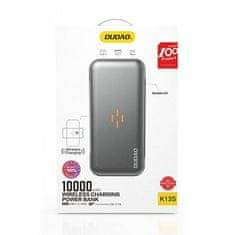 DUDAO K13s bezdrátový Power Bank 10000mAh, černý