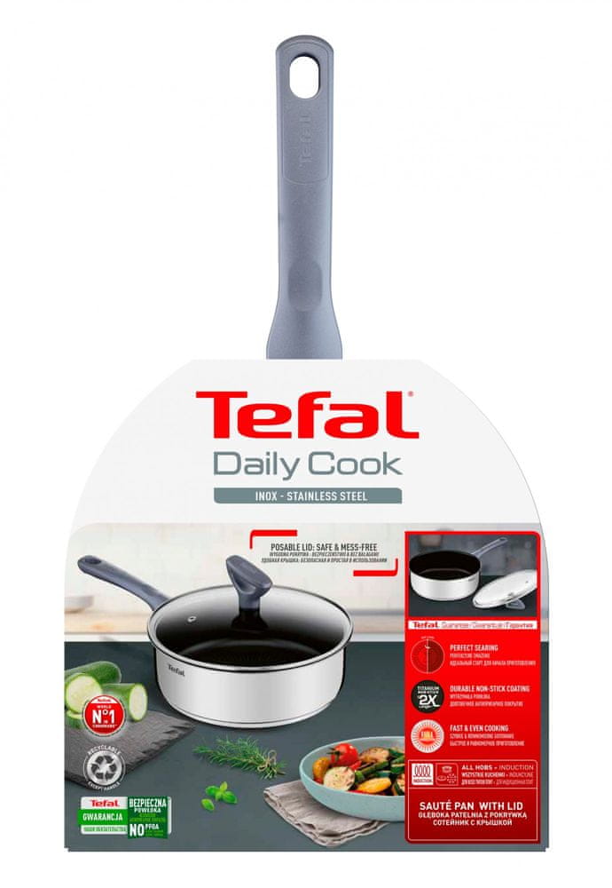 Tefal Hluboká pánev s poklicí Daily Cook 24 cm G7303255 - zánovní