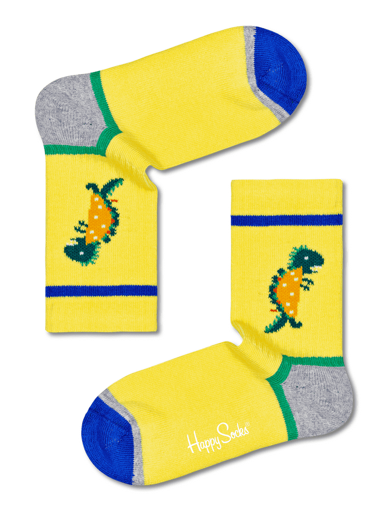 Happy Socks dětské ponožky Kids Tacosaurus Rib Sock 22 - 24 žlutá