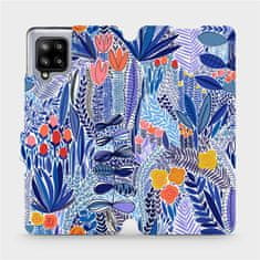 Mobiwear Flip pouzdro na mobil Samsung Galaxy A42 5G - MP03P Modrá květena