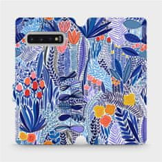 Mobiwear Flip pouzdro na mobil Samsung Galaxy S10 Plus - MP03P Modrá květena