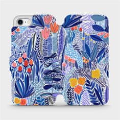 Mobiwear Flip pouzdro na mobil Apple iPhone 8 - MP03P Modrá květena