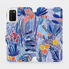 Mobiwear Flip pouzdro na mobil Samsung Galaxy A02S - MP03P Modrá květena