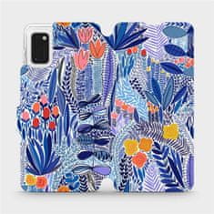 Mobiwear Flip pouzdro na mobil Samsung Galaxy A41 - MP03P Modrá květena