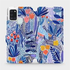 Mobiwear Flip pouzdro na mobil Samsung Galaxy A21S - MP03P Modrá květena