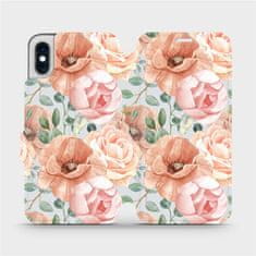 Mobiwear Flip pouzdro na mobil Apple iPhone XS - MP02S Pastelové květy