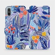 Mobiwear Flip pouzdro na mobil Xiaomi Redmi 9A - MP03P Modrá květena