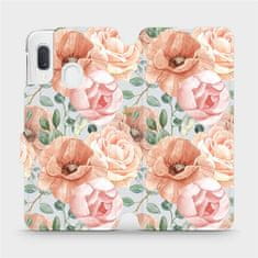 Mobiwear Flip pouzdro na mobil Samsung Galaxy A20e - MP02S Pastelové květy