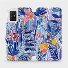 Mobiwear Flip pouzdro na mobil Samsung Galaxy A51 - MP03P Modrá květena