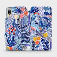 Mobiwear Flip pouzdro na mobil Huawei P20 Lite - MP03P Modrá květena