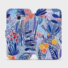 Mobiwear Flip pouzdro na mobil Samsung Galaxy A3 2017 - MP03P Modrá květena
