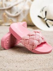 Amiatex Designové nazouváky dámské růžové bez podpatku + Ponožky Gatta Calzino Strech, odstíny růžové, 36