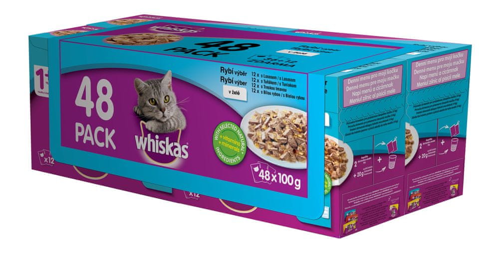 Whiskas kapsičky rybí výběr v želé pro dospělé kočky 48 x 100g