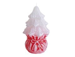 Ceramicus Svíčka vánoční STROMEK DÁRKOVÝ 13 cm bílo červený
