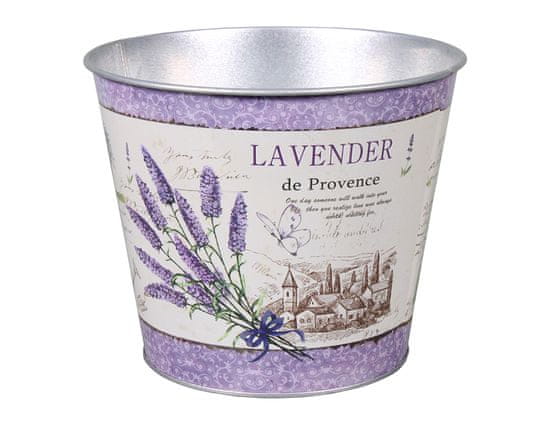 Ceramicus Obal na květník LAVENDER DE PROVENCE plechový d 19x15 cm