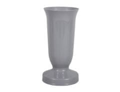 Ceramicus Váza hřbitovní KALICH těžká plastová šedá d 12x24 cm