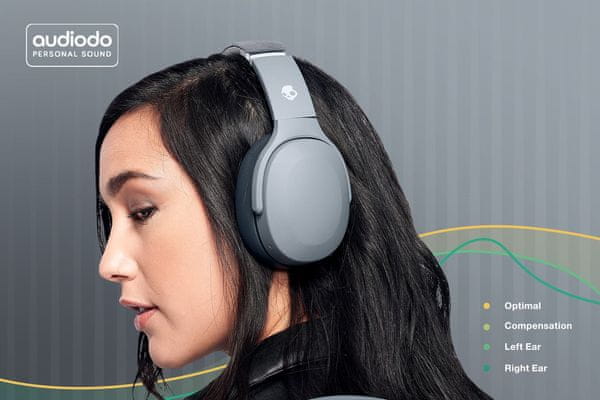  moderné Bluetooth slúchadlá Skullcandy crusher evo wireless bezdrôtové mikrofón handsfree pripojiteľné káblom skladacie tile vyhľadávania nastavenie basov posuvníkom rýchlonabíjanie 