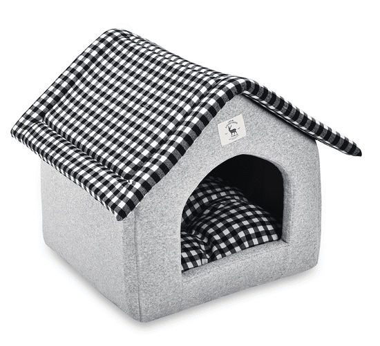 Petproducts Šedý domek pro psy - 47x39x42 cm