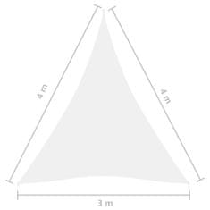 Greatstore Stínící plachta oxfordská látka trojúhelníková 3 x 4 x 4 m bílá