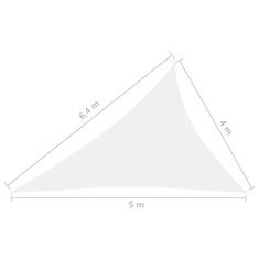 Greatstore Stínící plachta oxfordská látka trojúhelník 4 x 5 x 6,4 m bílá