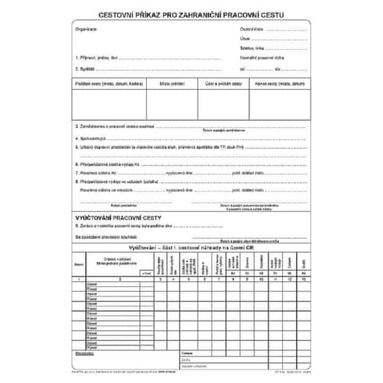 Optys 1154 - Cestovní příkaz do zahraničí A4 - 34 balení