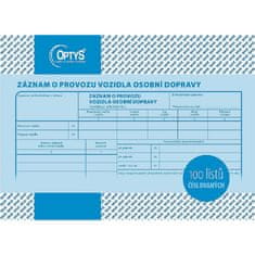 Optys 1177 - Záznam o provozu vozidla os. dopravy A5, 100 l. čísl. - 2 balení