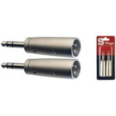 Stagg AC-XMPMSH, redukce 2x XLR zástrčka - Jack 6,3 mm stereo