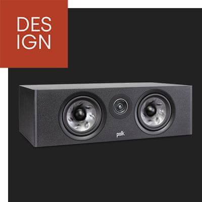  elegantní centrální reproduktor polk audio reserve R400C  skvělý zvuk výkon turbínová membrána polk x port pro extra basy poniklované terminály eliminovaná rezonance